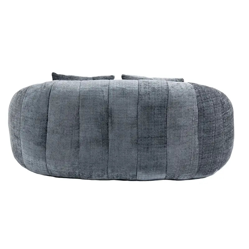 Poltrona doppia con chaise longue moderna grigia in ciniglia da 59