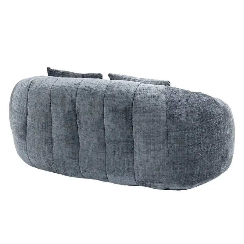 Poltrona doppia con chaise longue moderna grigia in ciniglia da 59