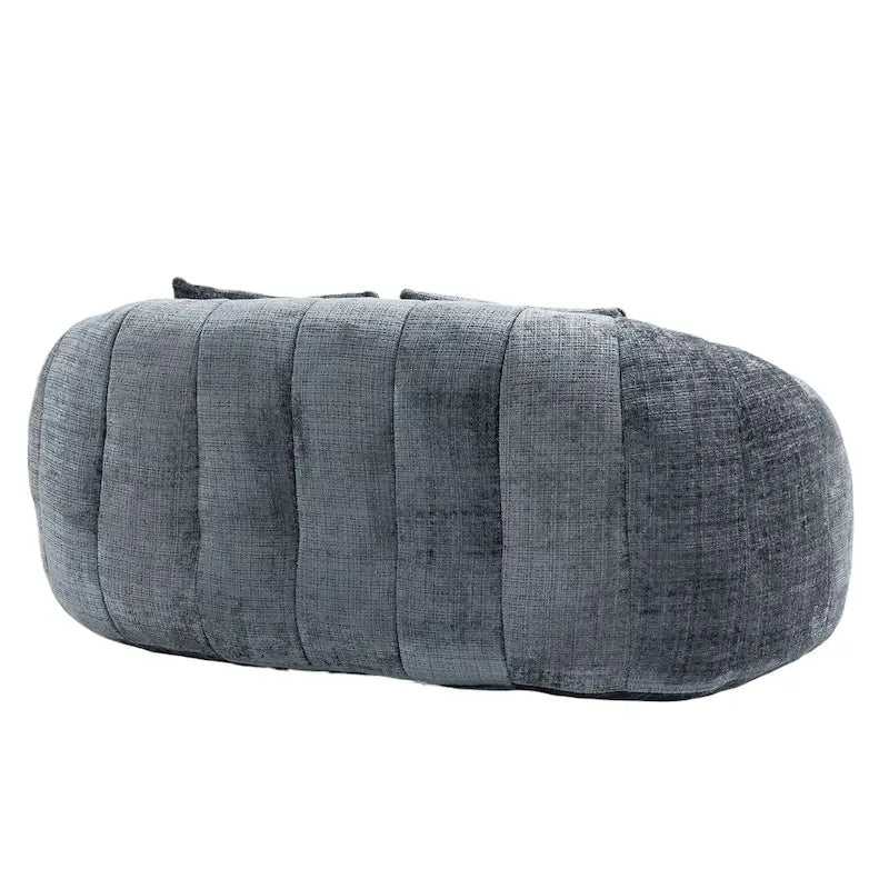 Poltrona doppia con chaise longue moderna grigia in ciniglia da 59