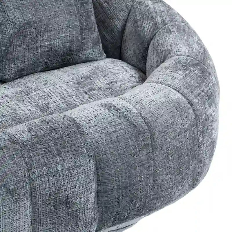 Poltrona doppia con chaise longue moderna grigia in ciniglia da 59