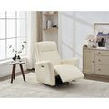 Faux Leather Swivel Glider Recliner, Ergonomic Back, USB Ports