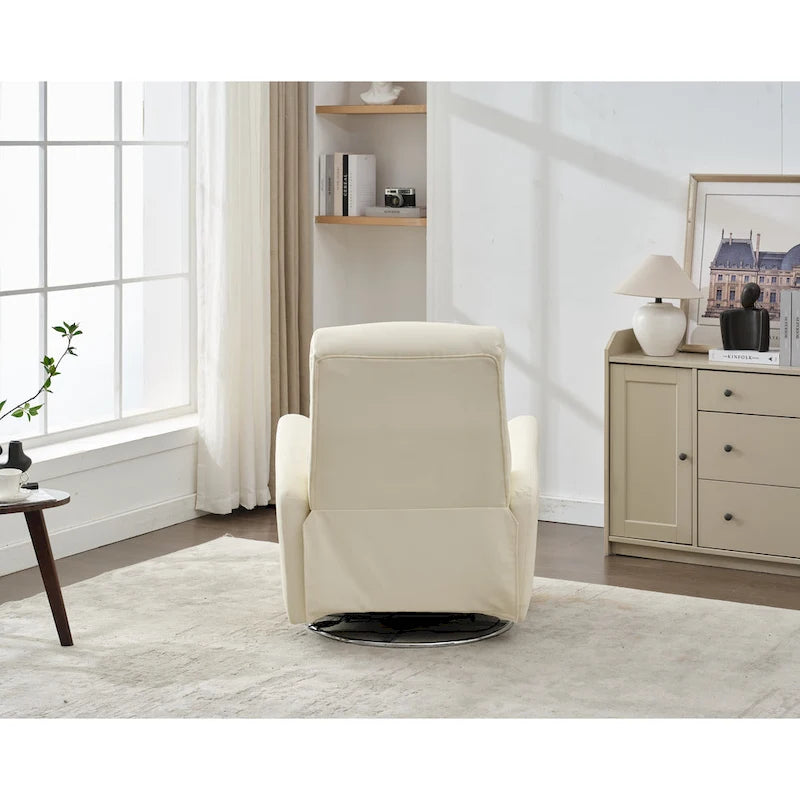 Drehbarer Relaxsessel aus Kunstleder mit Gleitfunktion, ergonomischer Rückenlehne und USB-Anschlüssen