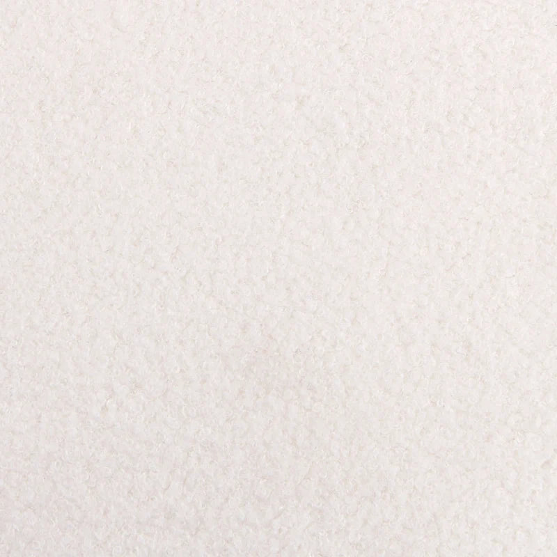 Witte bouclé-poefbank - 48 W x 19.5 D x 17 H
