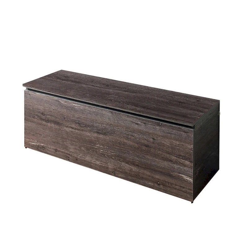 Storage Bench Chest with Safety Hinges, Lift Top, Farmhouse Gray Wood