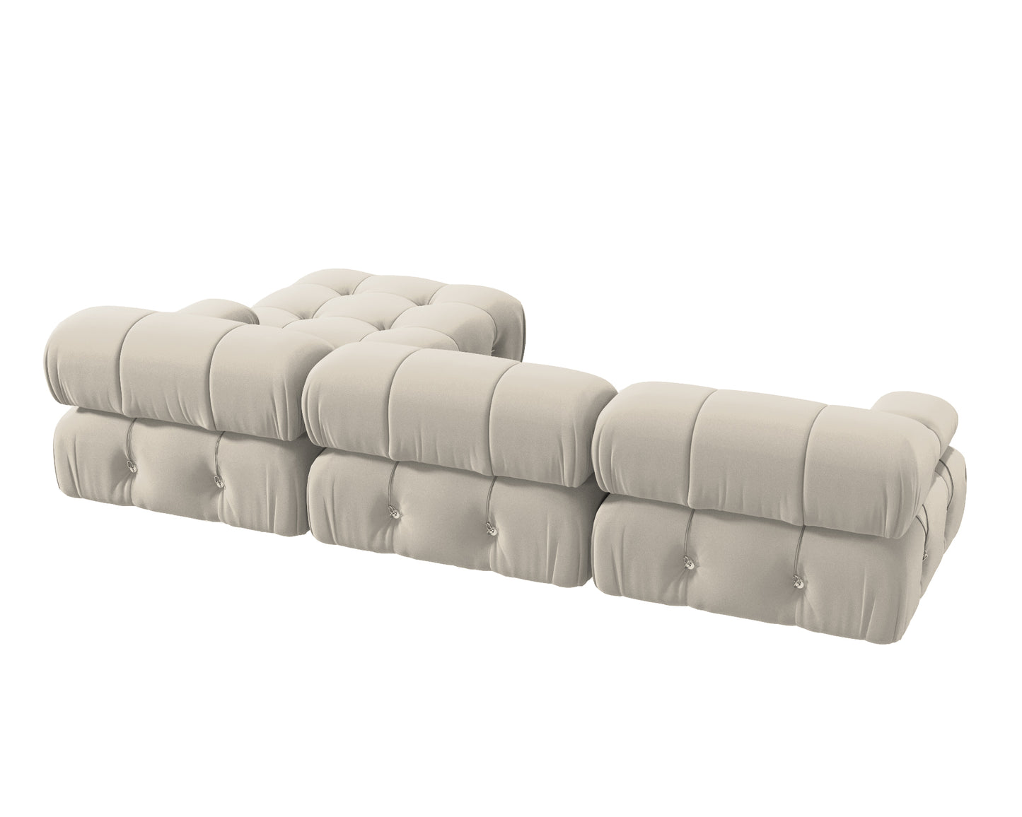 4-Piece Velvet L-Shaped Sectional Sofa