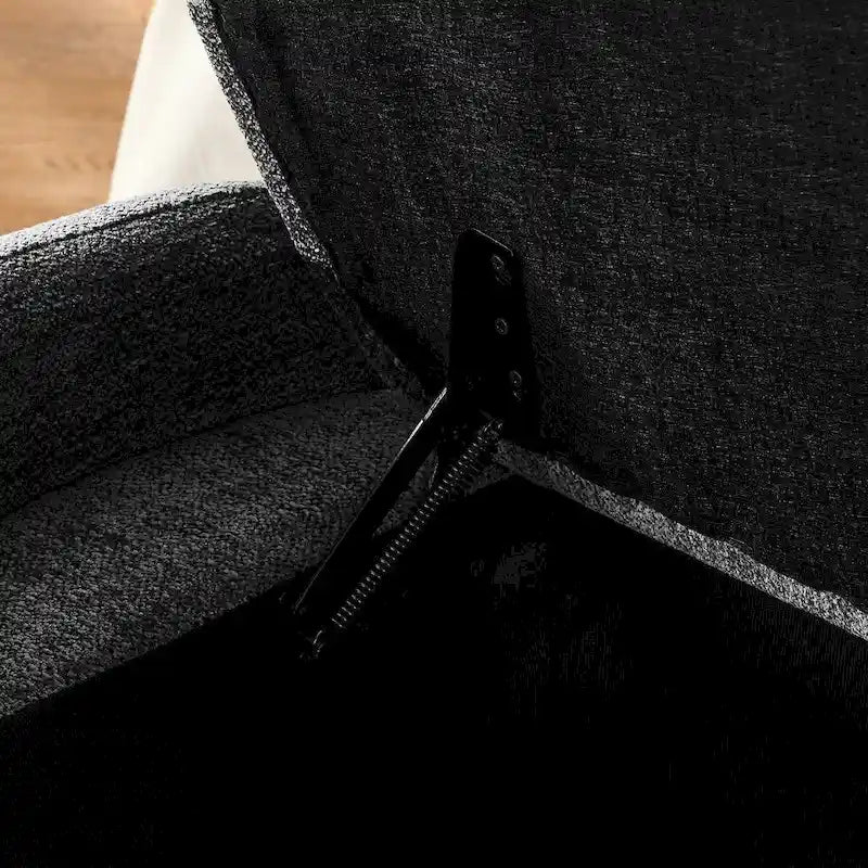 Banc ottoman de rangement ovale rembourré avec plateau relevable et assise matelassée