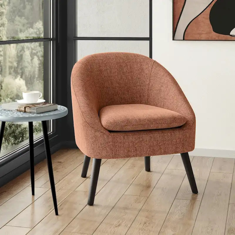 27palcové široké nepravidelné dekorativní křeslo v moderním stylu z poloviny století - 26.6 D x 26.8 Š x 31.5 V