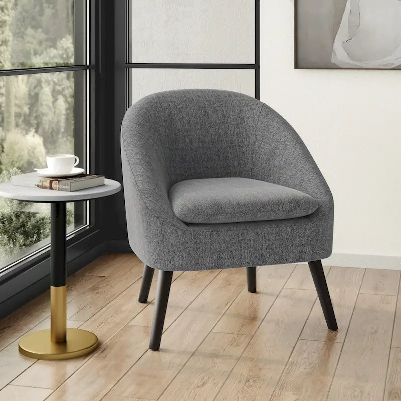27palcové široké nepravidelné dekorativní křeslo v moderním stylu z poloviny století - 26.6 D x 26.8 Š x 31.5 V