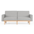 Divano letto futon convertibile con base in legno massello e cuscini in morbida schiuma memory
