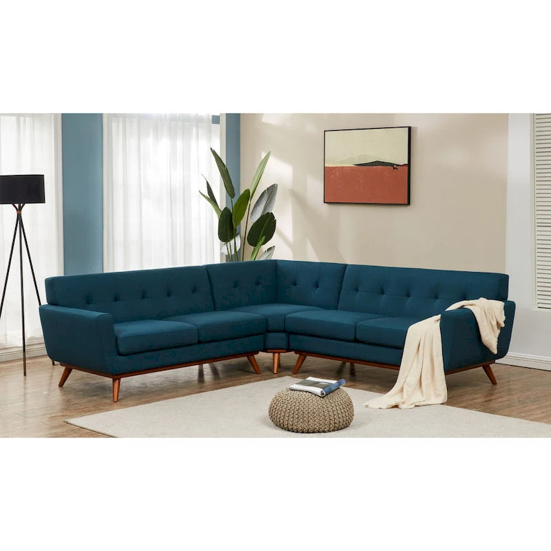 Linen Tufted Corner Sofa