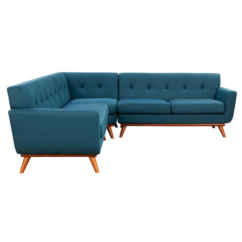 Linen Tufted Corner Sofa