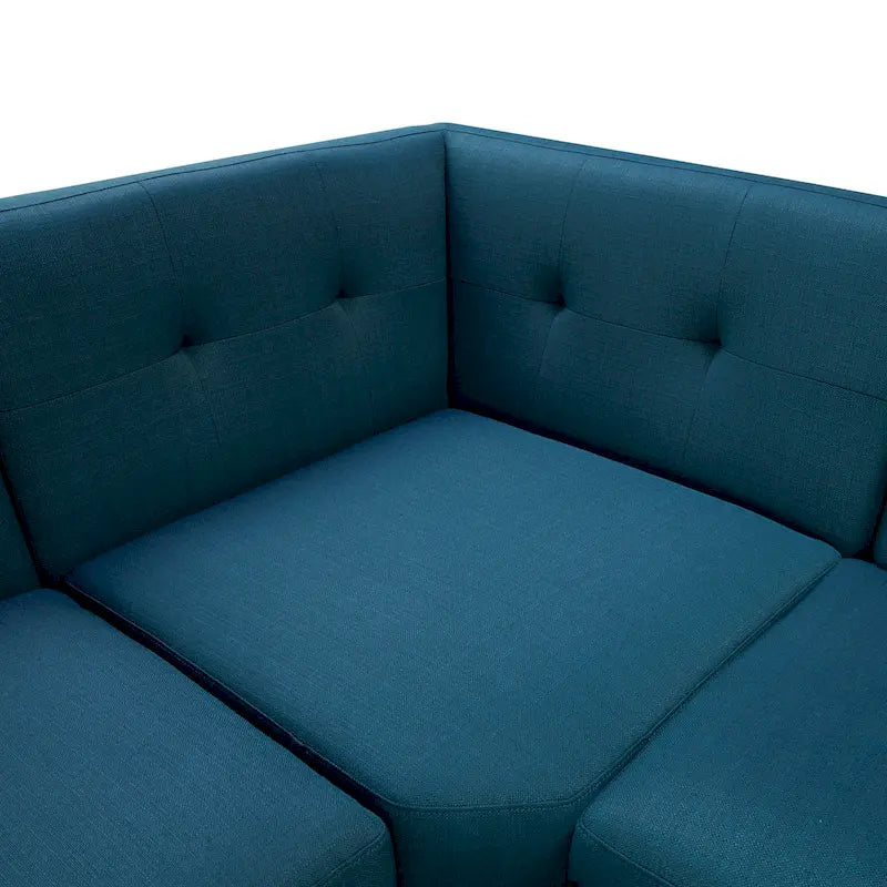 Linen Tufted Corner Sofa
