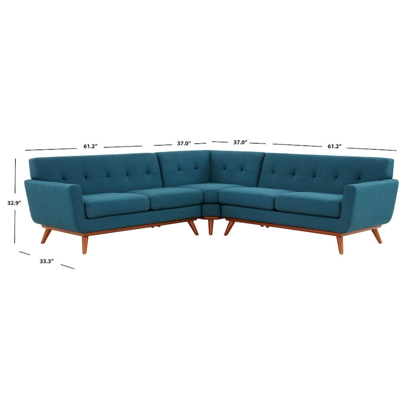 Linen Tufted Corner Sofa