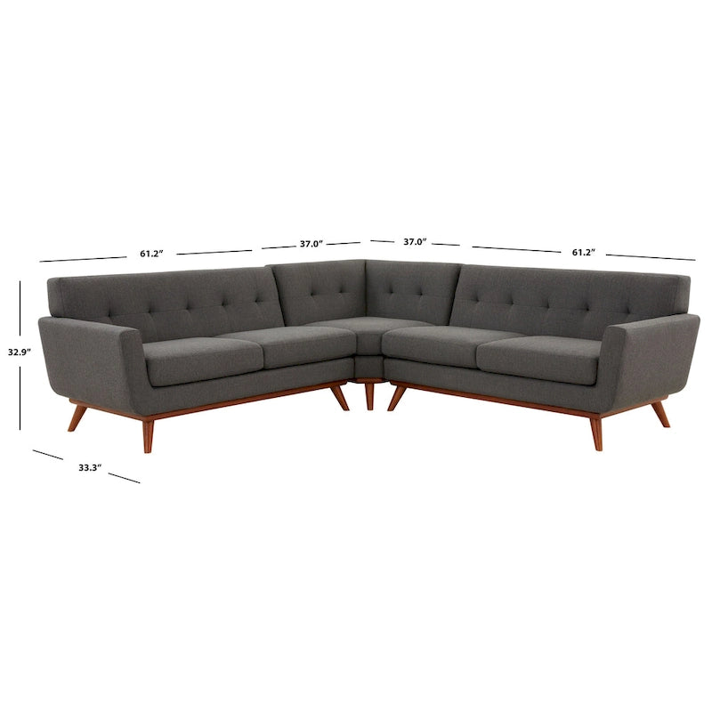 Linen Tufted Corner Sofa