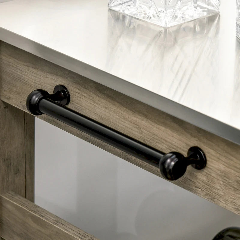 Rolling Kitchen Island Utility Cart with Stainless Steel Top & Wine Rack