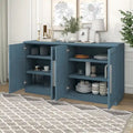 Modern Sideboard Buffet Cabinet with 4 Doors and Adjustable Interior Shelves