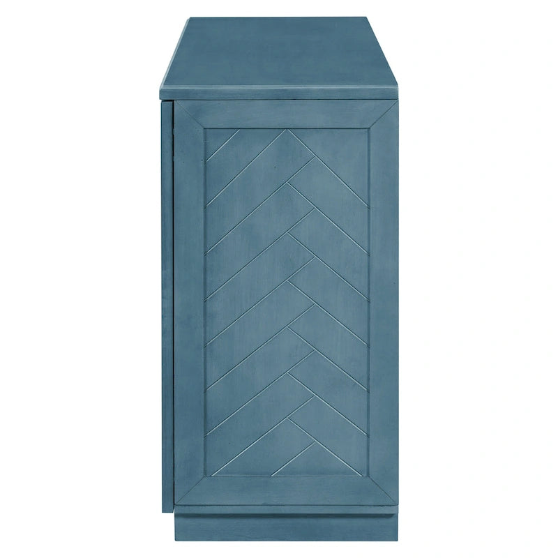 Modern Sideboard Buffet Cabinet with 4 Doors and Adjustable Interior Shelves
