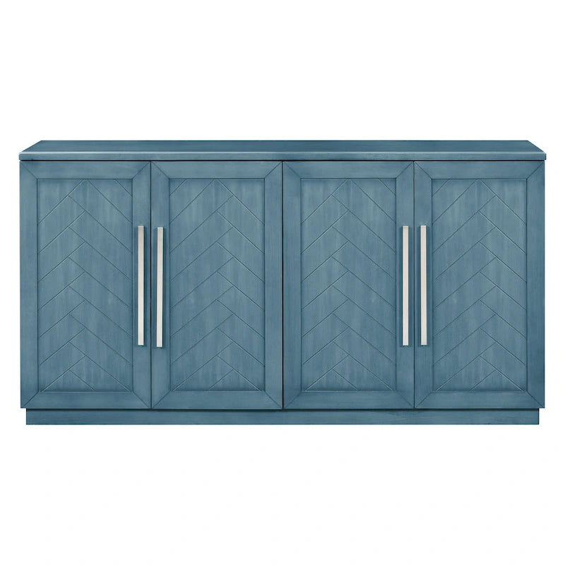 Modern Sideboard Buffet Cabinet with 4 Doors and Adjustable Interior Shelves