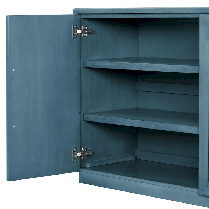 Modern Sideboard Buffet Cabinet with 4 Doors and Adjustable Interior Shelves