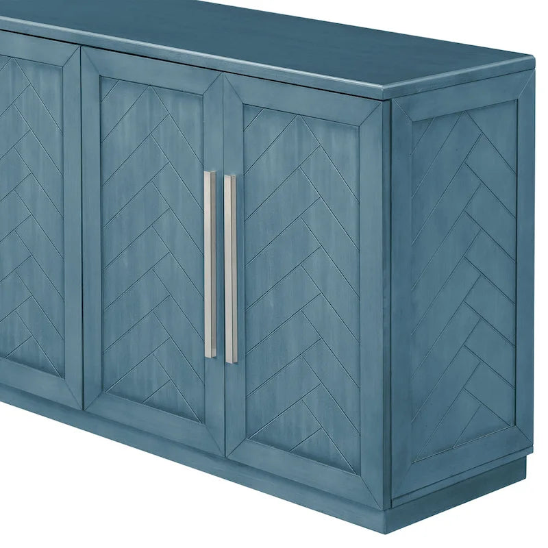 Modern Sideboard Buffet Cabinet with 4 Doors and Adjustable Interior Shelves