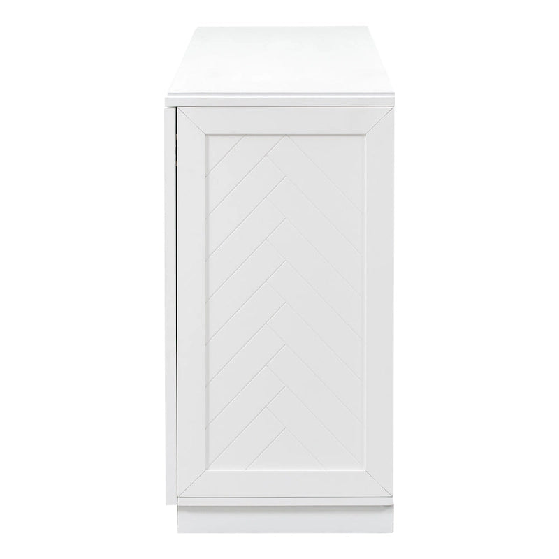 Modern Sideboard Buffet Cabinet with 4 Doors and Adjustable Interior Shelves