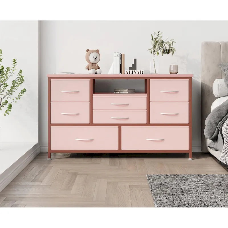Kommode-TV-Ständer mit Steckdose und LED-Beleuchtung