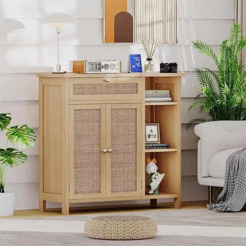 Mobile contenitore indipendente per bagno con ripiani regolabili e doppie ante