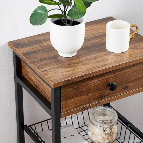 VELCEO 1-Drawer Modern Nightstands with Removable Basket(Set of 2)