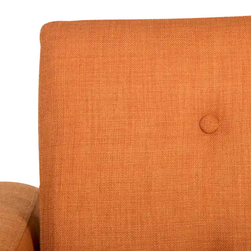 Sofá-cama de dois lugares cor de laranja, dobrável, dois em um