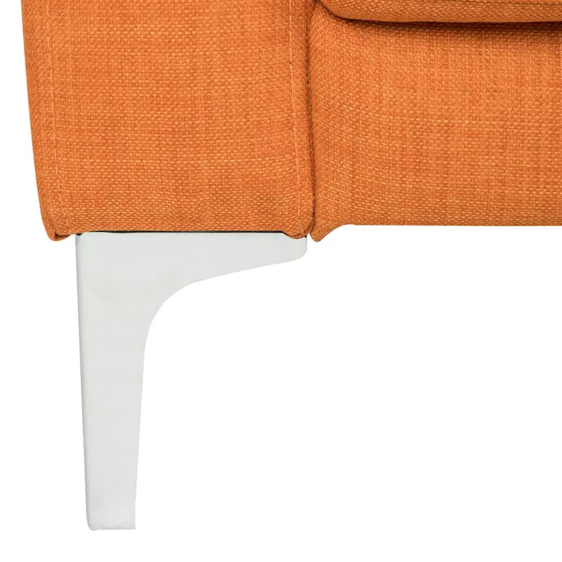 Sofá-cama de dois lugares cor de laranja, dobrável, dois em um