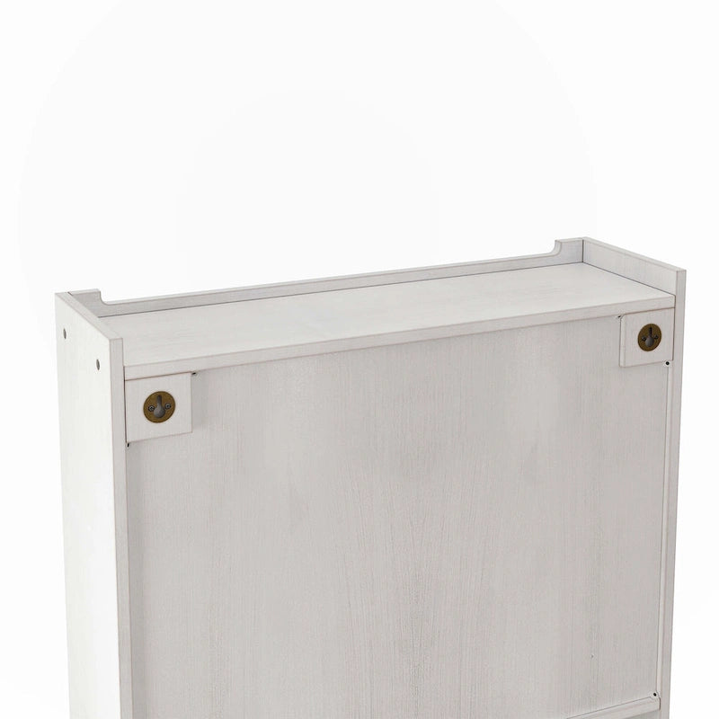 Glass Door Wall Cabinet With Three Tiers of Storage
