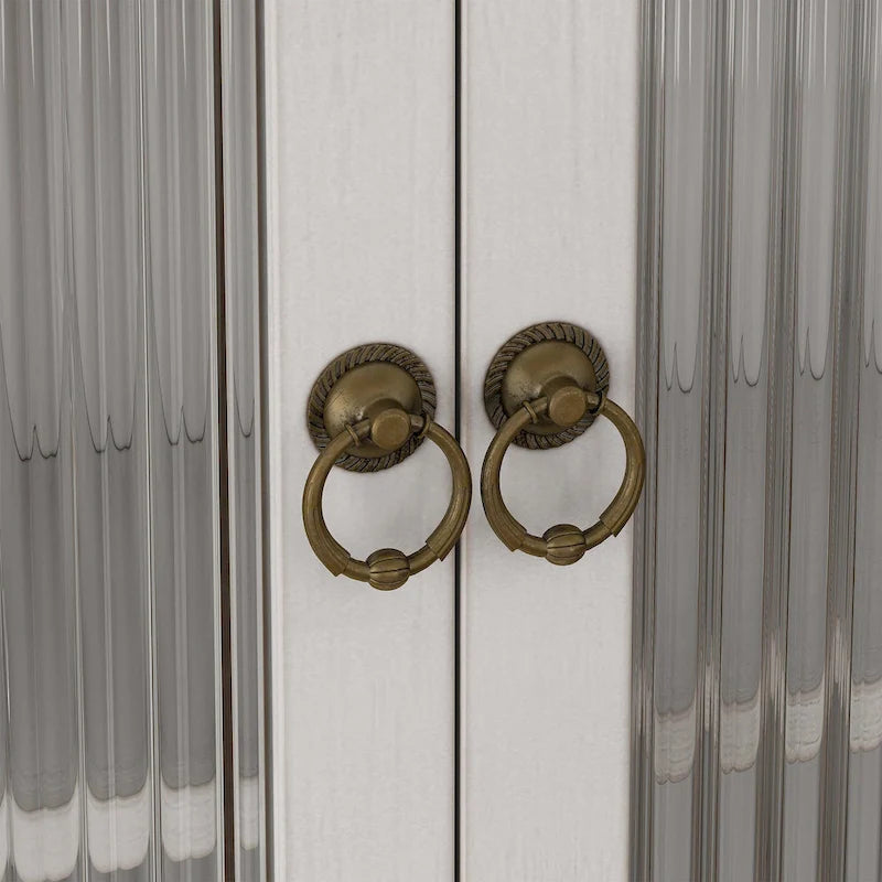 Glass Door Wall Cabinet With Three Tiers of Storage