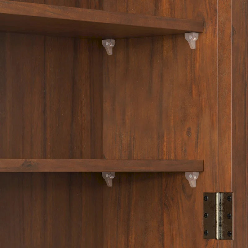 Glass Door Wall Cabinet With Three Tiers of Storage