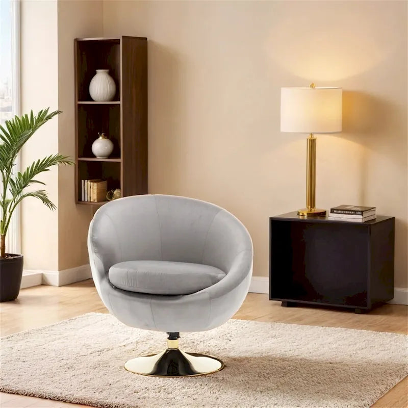 Drehbare Akzent-Barquese-Sessel mit 360-Grad-Drehfunktion, runde Sessel