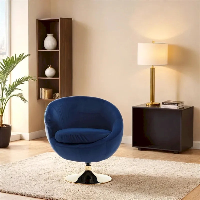 Drehbare Akzent-Barquese-Sessel mit 360-Grad-Drehfunktion, runde Sessel