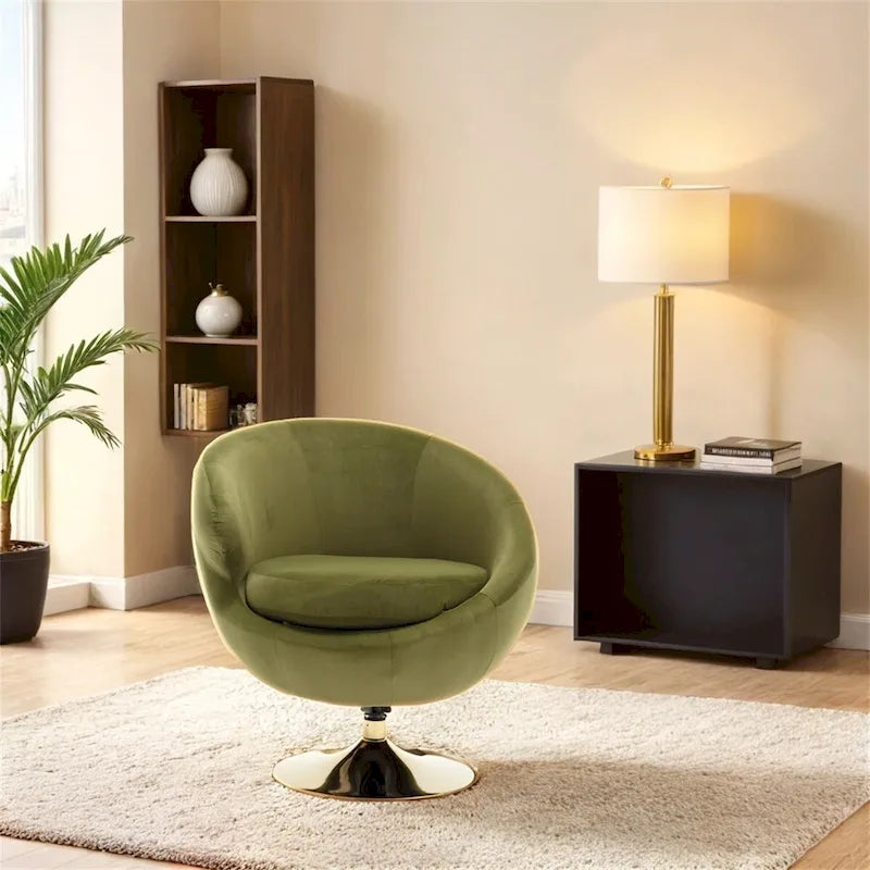 Drehbare Akzent-Barquese-Sessel mit 360-Grad-Drehfunktion, runde Sessel