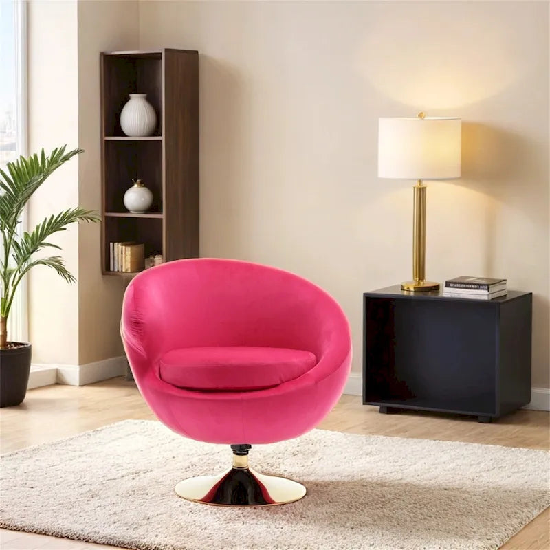Drehbare Akzent-Barquese-Sessel mit 360-Grad-Drehfunktion, runde Sessel