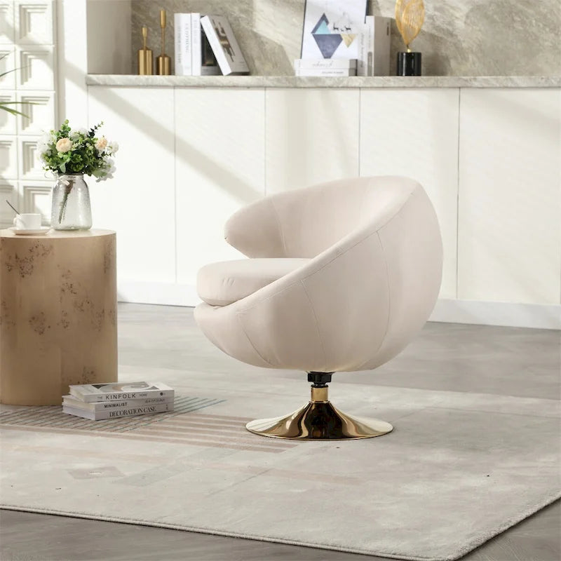 Drehbare Akzent-Barquese-Sessel mit 360-Grad-Drehfunktion, runde Sessel