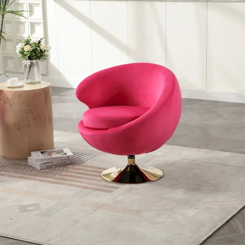 Drehbare Akzent-Barquese-Sessel mit 360-Grad-Drehfunktion, runde Sessel