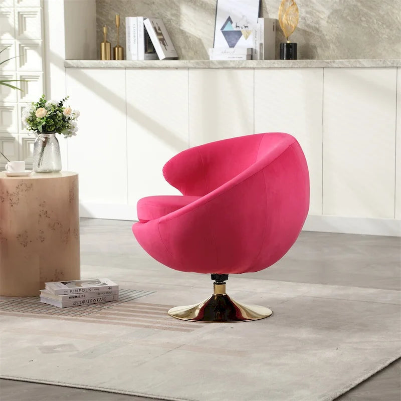 Drehbare Akzent-Barquese-Sessel mit 360-Grad-Drehfunktion, runde Sessel