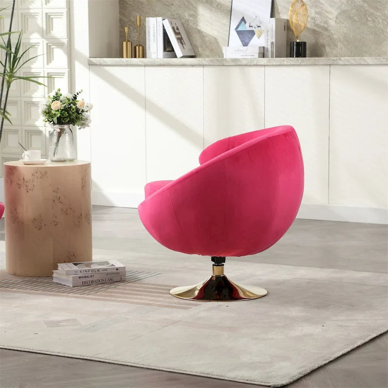 Drehbare Akzent-Barquese-Sessel mit 360-Grad-Drehfunktion, runde Sessel