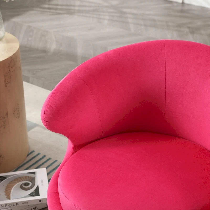 Drehbare Akzent-Barquese-Sessel mit 360-Grad-Drehfunktion, runde Sessel