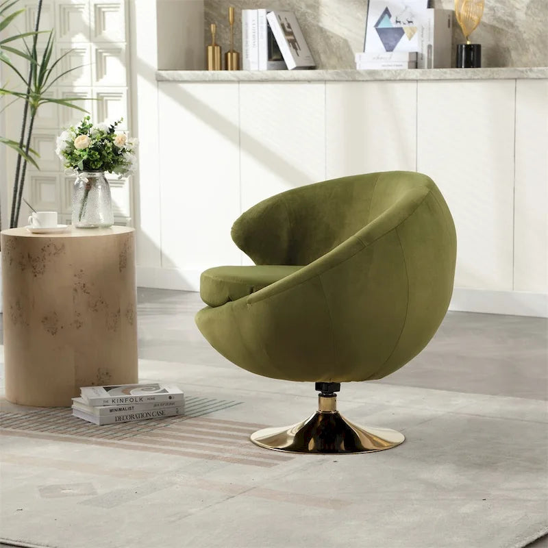 Drehbare Akzent-Barquese-Sessel mit 360-Grad-Drehfunktion, runde Sessel