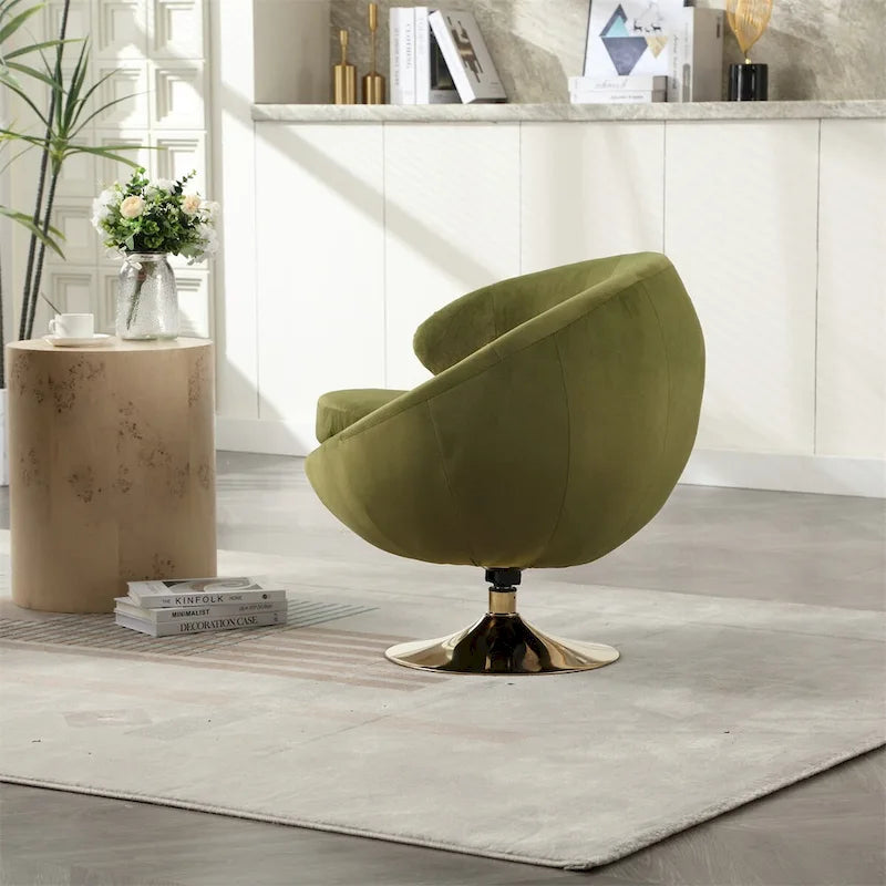 Drehbare Akzent-Barquese-Sessel mit 360-Grad-Drehfunktion, runde Sessel