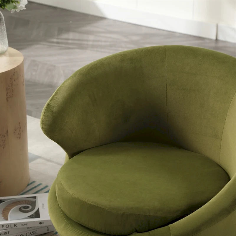 Drehbare Akzent-Barquese-Sessel mit 360-Grad-Drehfunktion, runde Sessel