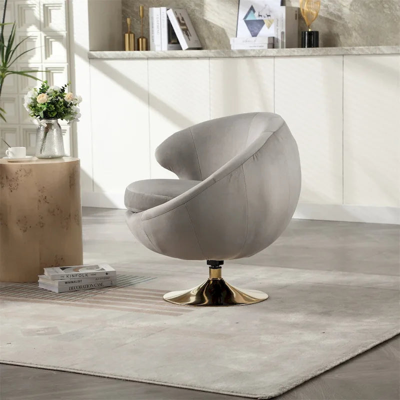 Drehbare Akzent-Barquese-Sessel mit 360-Grad-Drehfunktion, runde Sessel