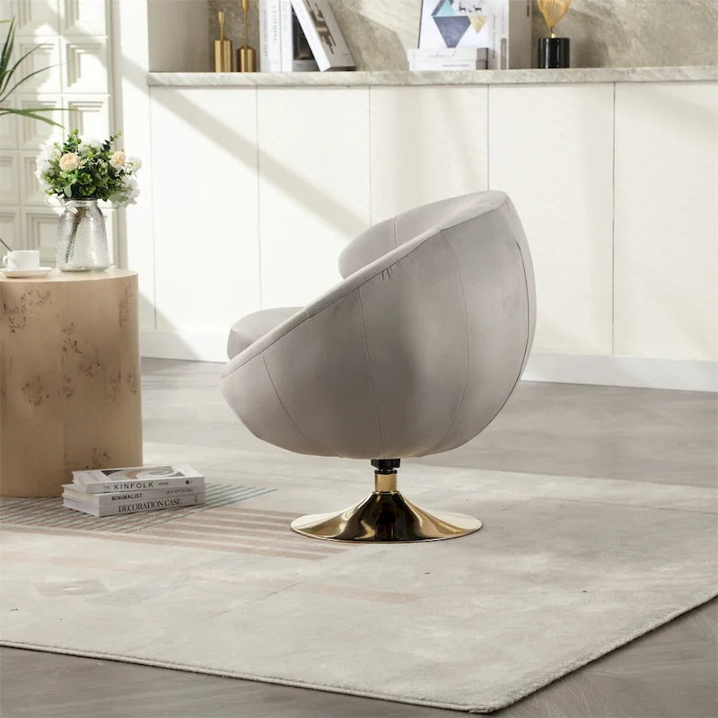 Drehbare Akzent-Barquese-Sessel mit 360-Grad-Drehfunktion, runde Sessel