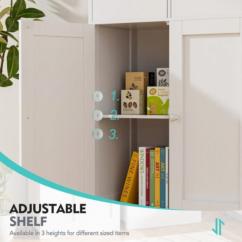Freestanding Bathroom Storage Pantry Cabinet with 2 Drawers