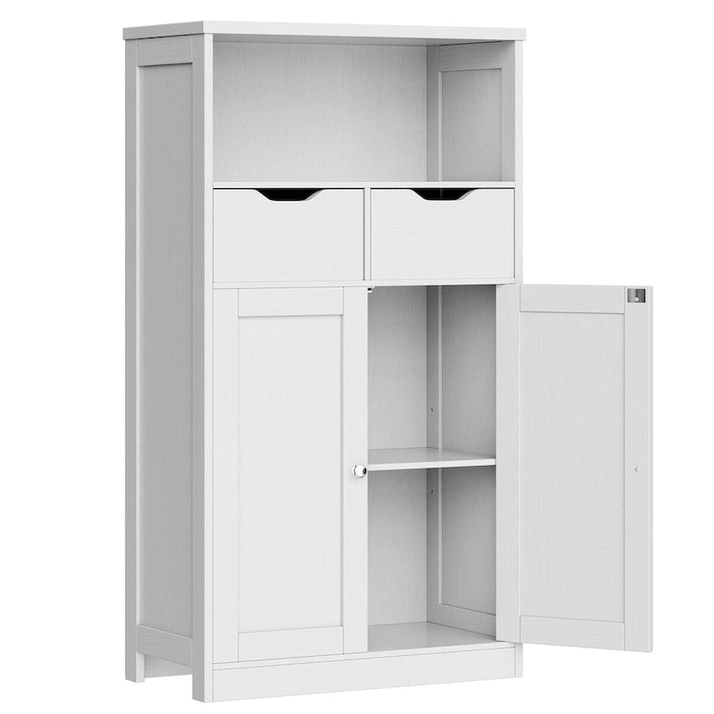 Freestanding Bathroom Storage Pantry Cabinet with 2 Drawers