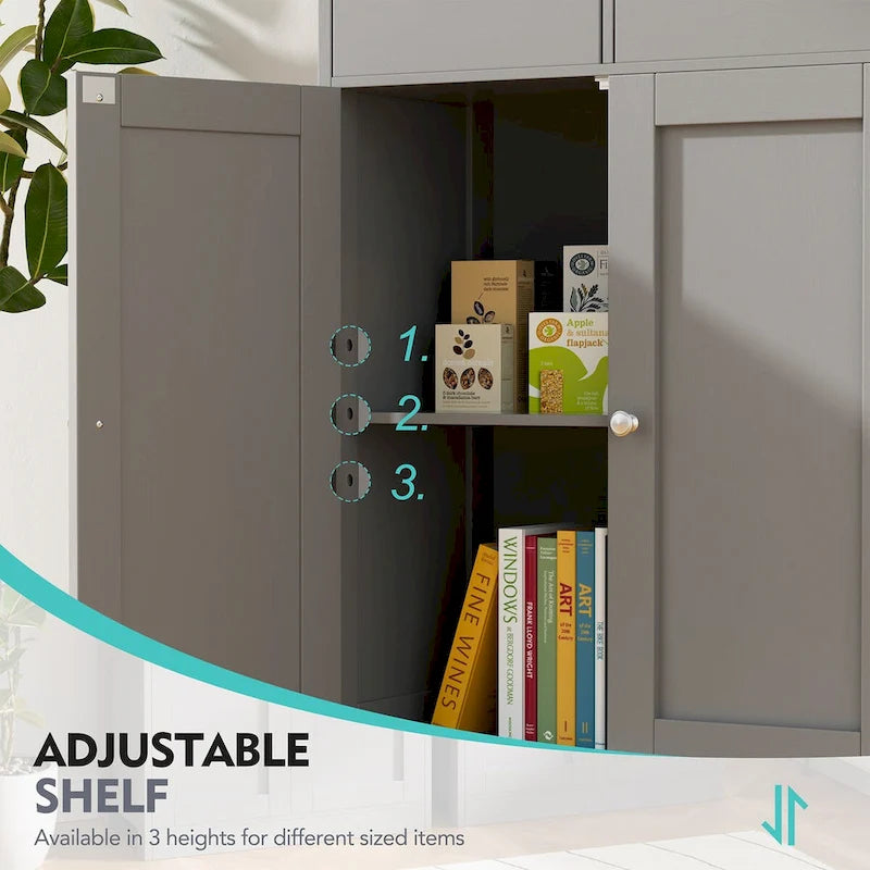 Freestanding Bathroom Storage Pantry Cabinet with 2 Drawers